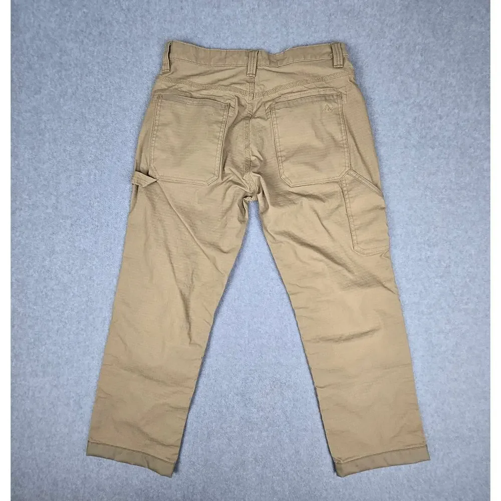 Ridgecut Toughwear 34x30 Beige Ripstop Work Pants Reinforced Double Knee - Picture 2 of 14